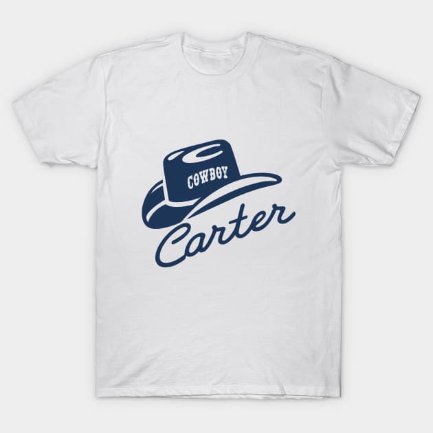 Retro Cowboy Carter Navy T-Shirt by Retro Travel Design